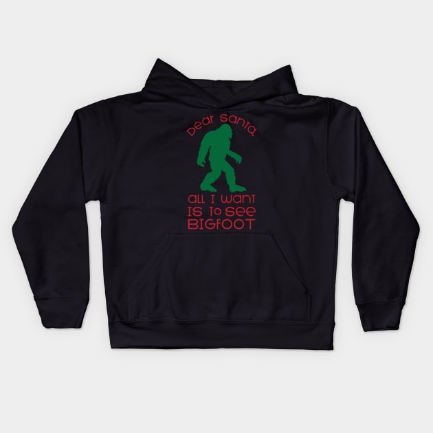 Do you Santa all I want is to see Bigfoot funny Bigfoot believe that Christmas gift Kids Hoodie by BadDesignCo